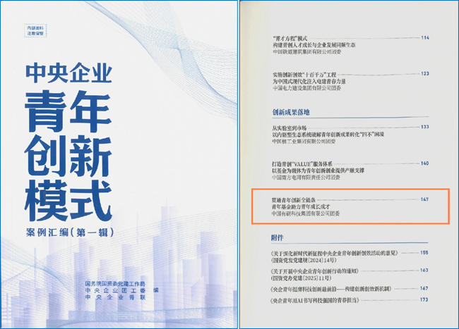 中国华亿在线“青年基金”特色做法入选《中央企业青年创新模式案例汇编》